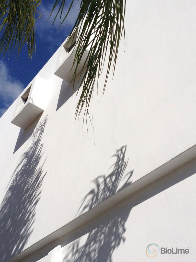 clean white, modern wall with BioLime